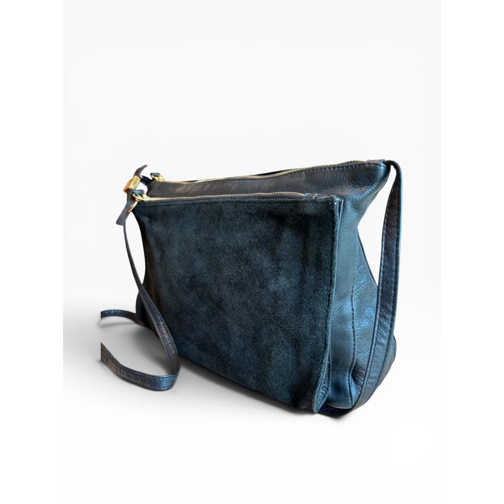 Clare V Gosee Suede Leather Crossbody Bag Black
